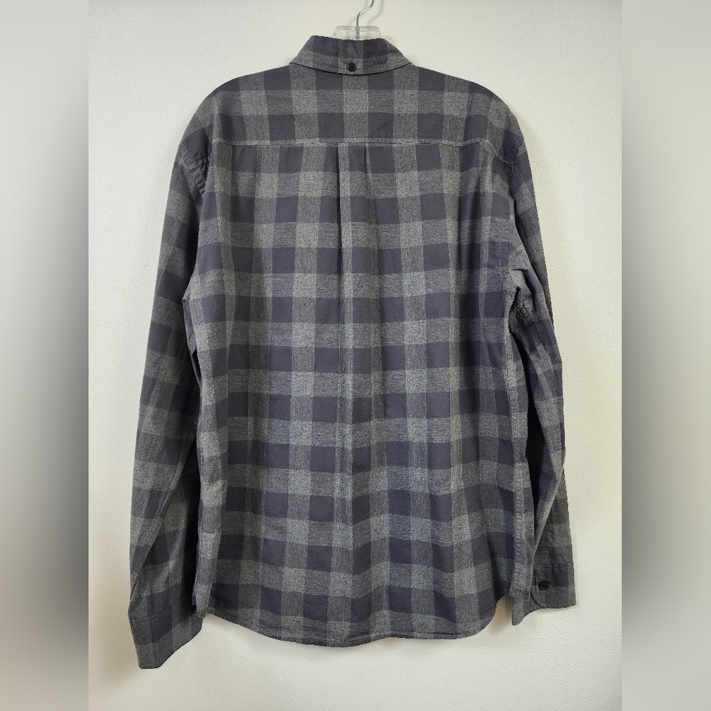 Billy Reid Men's Gray Plaid Long Sleeve Shirt Standard Button UpPocket, sz LD - Picture 8 of 16